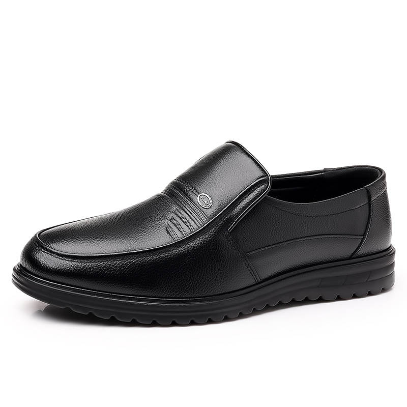 EGCHI Casual Leather Shoes Men's Mid Top Black