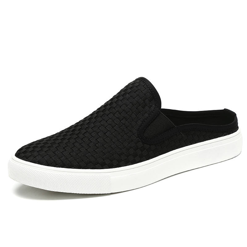 SENJIALUO Rubber Sole Slip Resistant Abrasion Resistant Closed Toe Slippers Men's Black