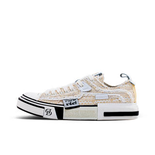 Daisy Fellowes Chocolate Series Low Top Skateboard Shoes Unisex Chanel Inspired White Coffee Color