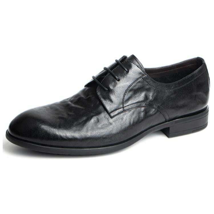 Satchi Top Grain Cow Leather Dress Shoes Men's Black
