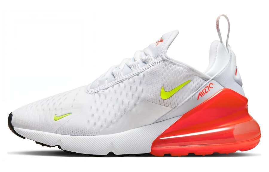 Nike Nike Air Max 270 Abrasion Resistant Abrasion Resistant Low top Casual Shoes Women's White Orange