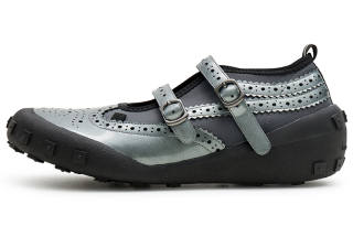 CONP Mary Jane Shoes Unisex Silver Gray