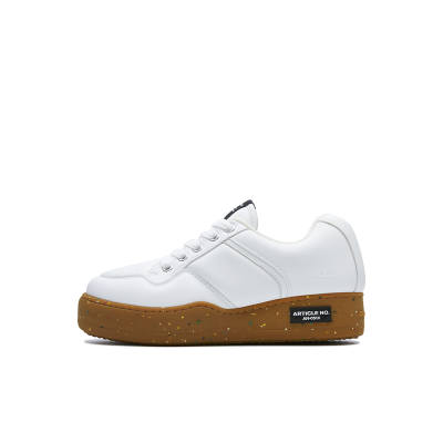 ARTICLE NO. 051X Microfiber Leather Low top Skateboard Shoes Unisex Caramel & White