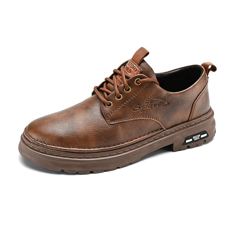 CITONGXIANSHENG Cow Split Leather Casual Shoes Men's Brown