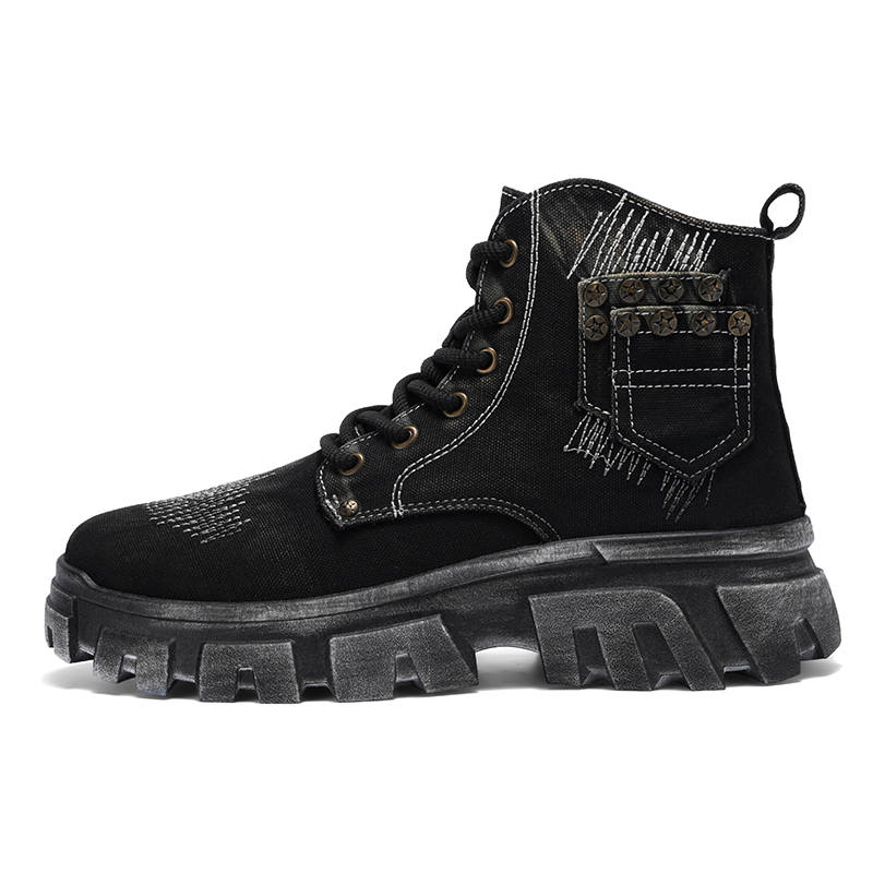 GONGNIUMEILI PU Short Combat Boots Men's