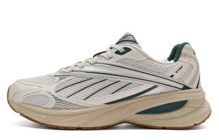 XTEP Little Basque Lightweight Low top Casual Shoes Women's White Sand Gray/Forest Green