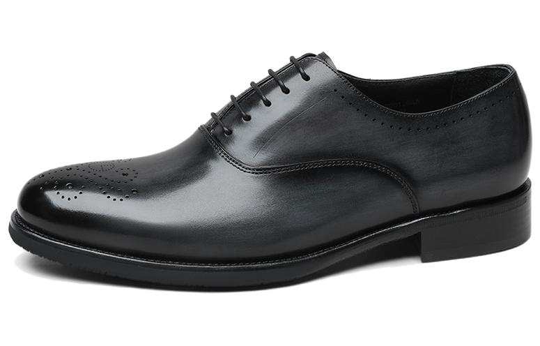 GOLDLION Dress Shoes Men's Low Top Black/Gray/Brown