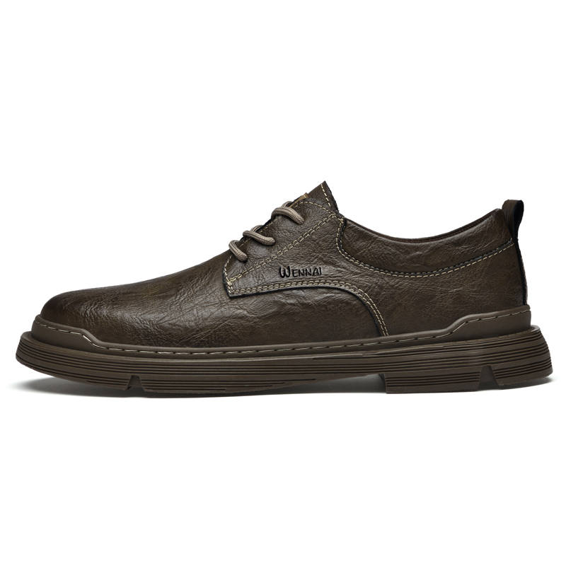 WENNAI Cow Split Leather Casual Shoes Men's Brown
