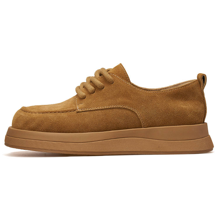 Joy&Mario Cow Split Leather Height Increasing Low top Casual Shoes Women's Camel