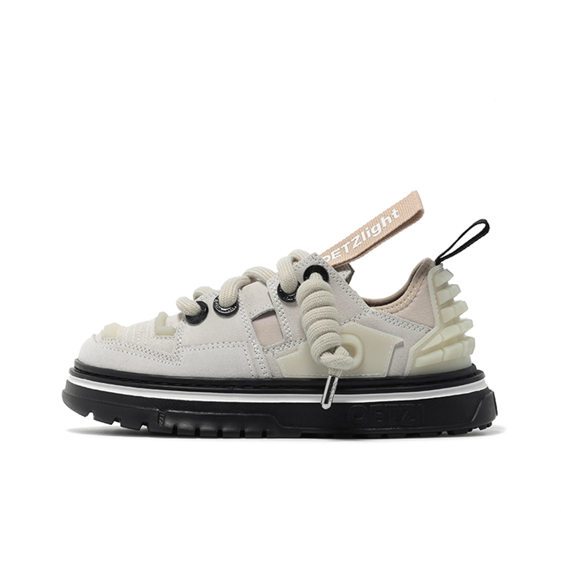 OETZI Super Light 3 Ice Man Oz Cow Split Leather Stylish Skateboarding Shoes Unisex Light Gray