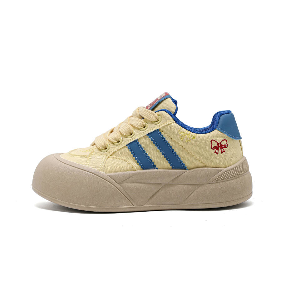 La Chapelle Low Top Skateboard Shoes Women's Yellow Blue