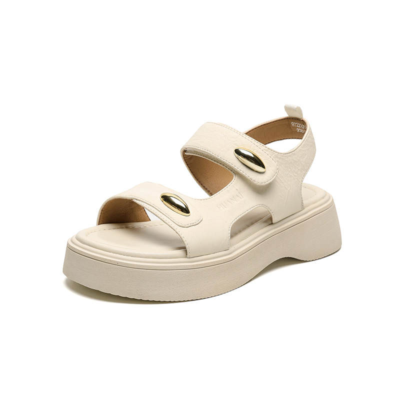 HUANAI Synthetic Leather One Strap Sandals Women's
