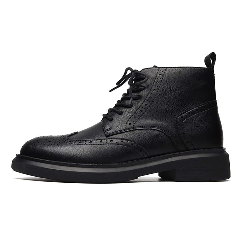 ZONEJOY ZONEJOY Synthetic Leather Short Combat Boots Men's Black