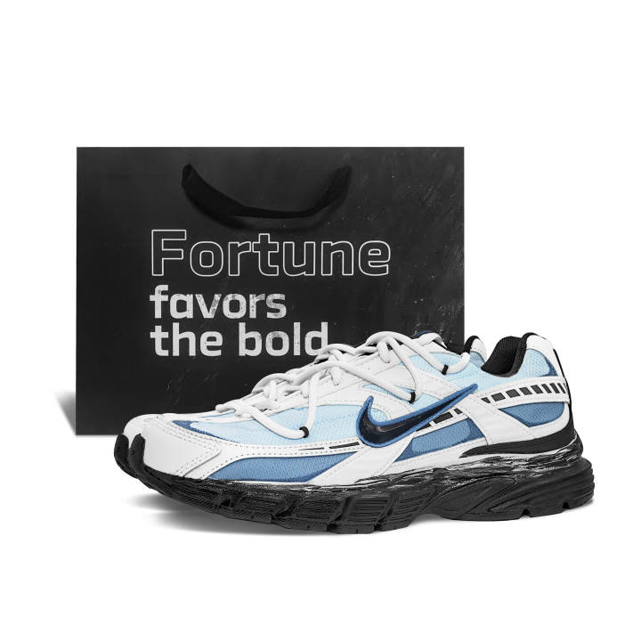 Nike Nike Initiator Cushioning Abrasion Resistant Breathable Low top Casual Running Shoes Unisex White Blue