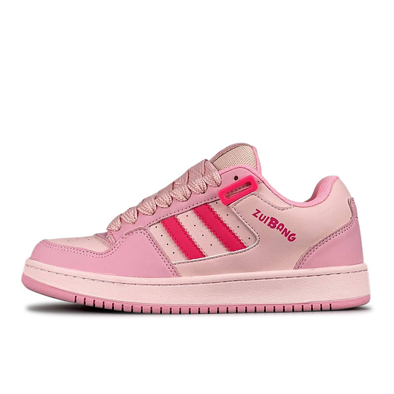 ZUIBANG Puffy Shoes Slip Resistant Abrasion Resistant Low top Skateboard Shoes Women's Peach Pink