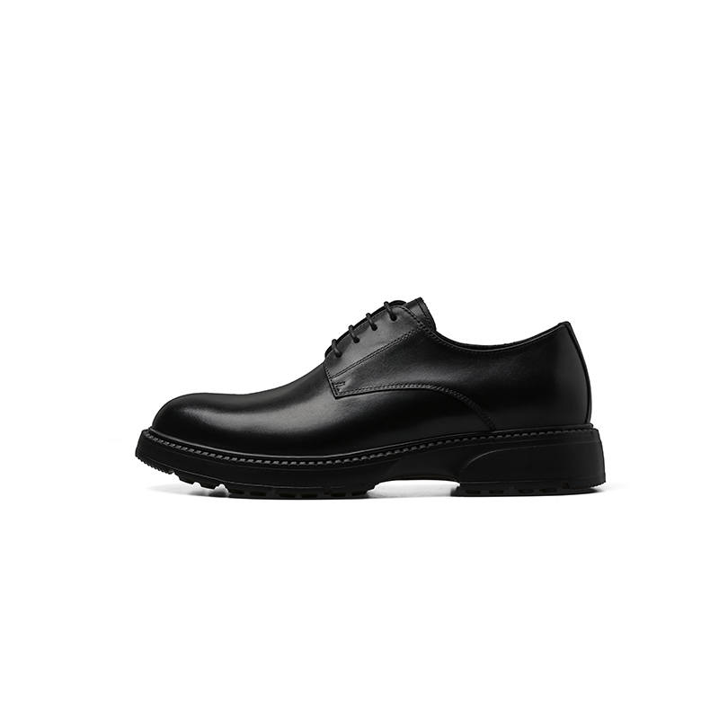 BOSSSUNWEN Cow Leather Casual Shoes Men's Black