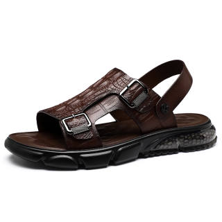 Tonlion Beach Sandals Men's Black/White/Brown