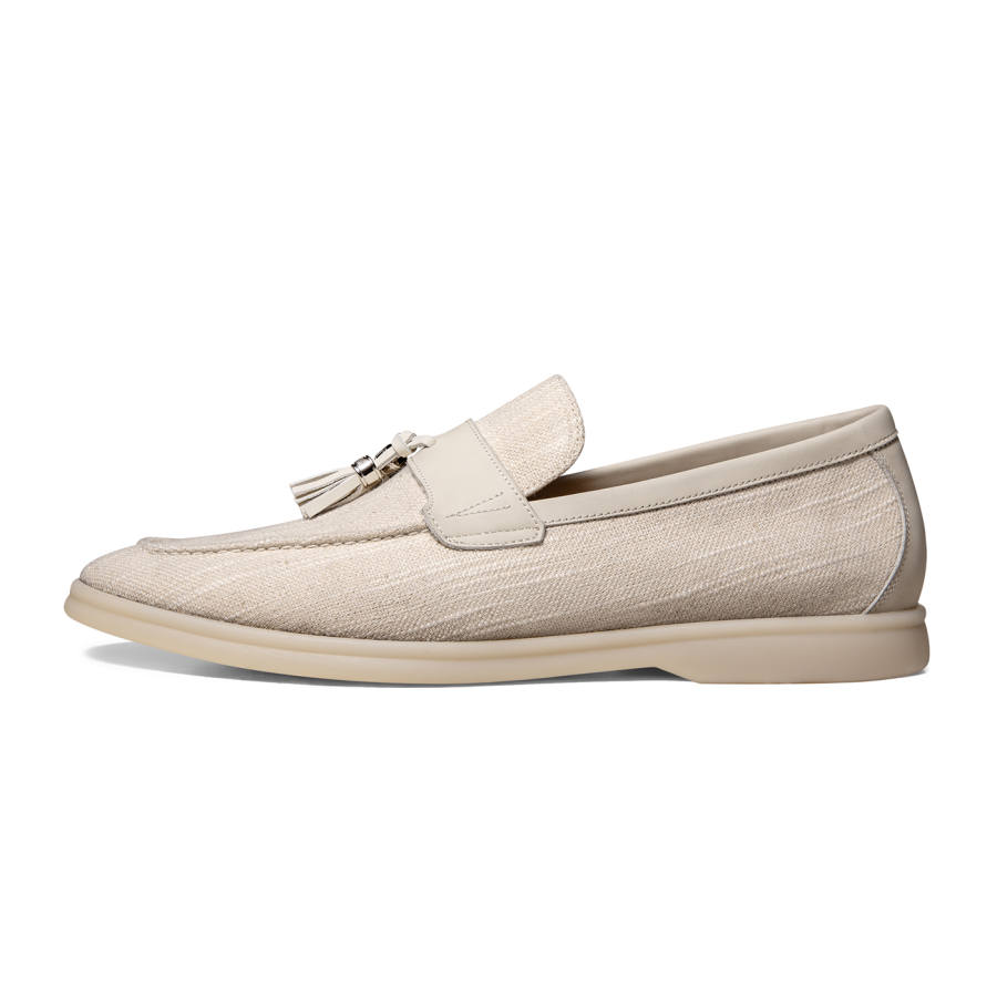 THOM WILLS British Fashion Slip on Slip on Old Money Style Loafers Men's Oat