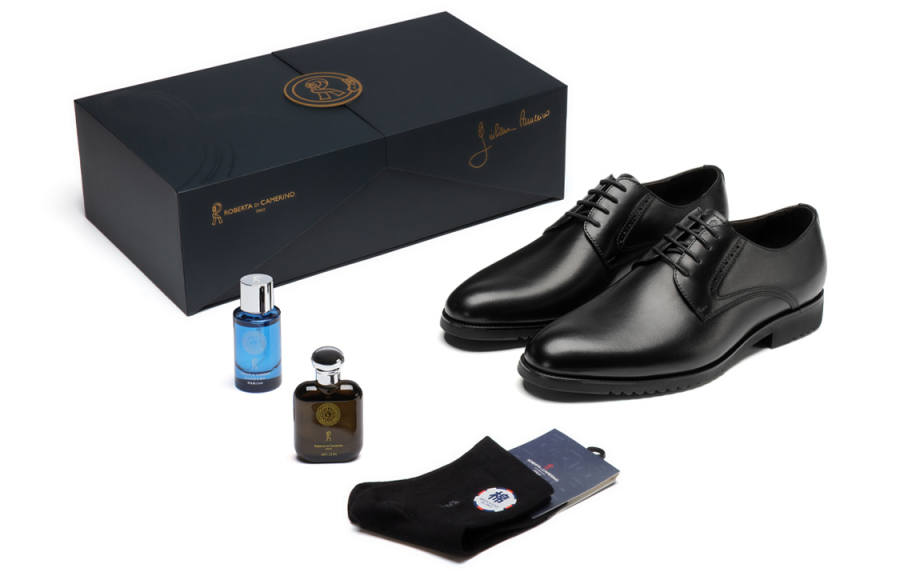 ROBERTA DI CAMERINO Top Grain Cow Leather Dress Shoes Men's Black