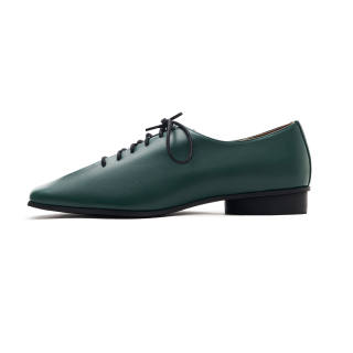 HOVANKI Top Grain Cow Leather Slip Resistant And Breathable Low top Casual Shoes Unisex Hedge Green