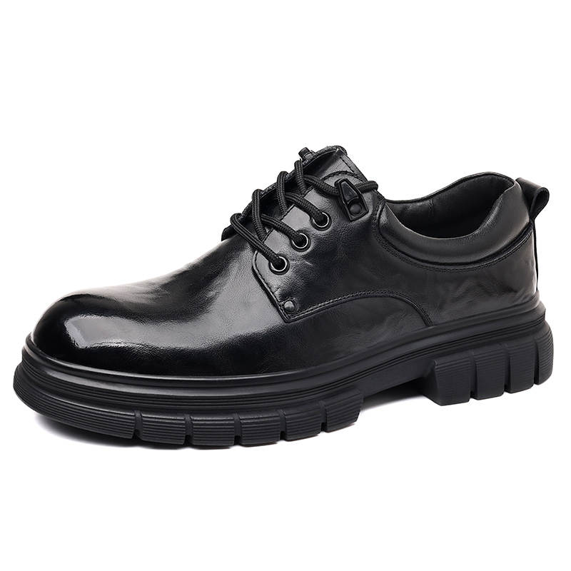 POPULAR ROUSE PR Top Grain Cow Leather Casual Shoes Men's Black