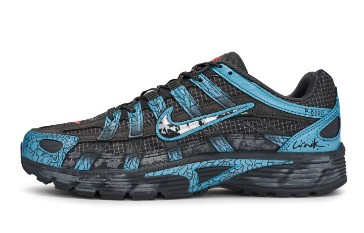Nike Nike P 6000 Cushioning Low top Running Shoes Men's Blue Silver Black