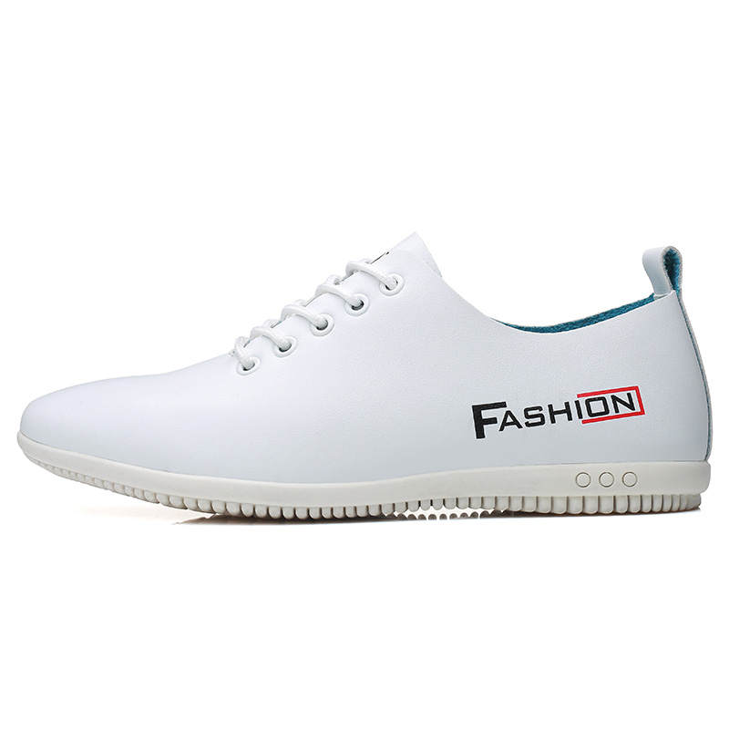 YINGLUNQISHI Top Grain Cow Leather Casual Shoes Men's White
