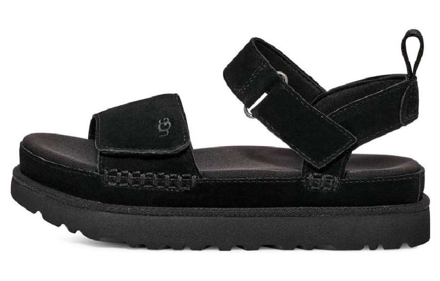 UGG Goldenstar Cow Split Leather Stylish Sandal Women's Black
