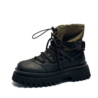 JIPOSEN Ankle Boots Unisex Army Green