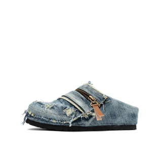 HEIPA Abrasion Resistant Abrasion Resistant Closed Toe Slippers Women's Denim Blue
