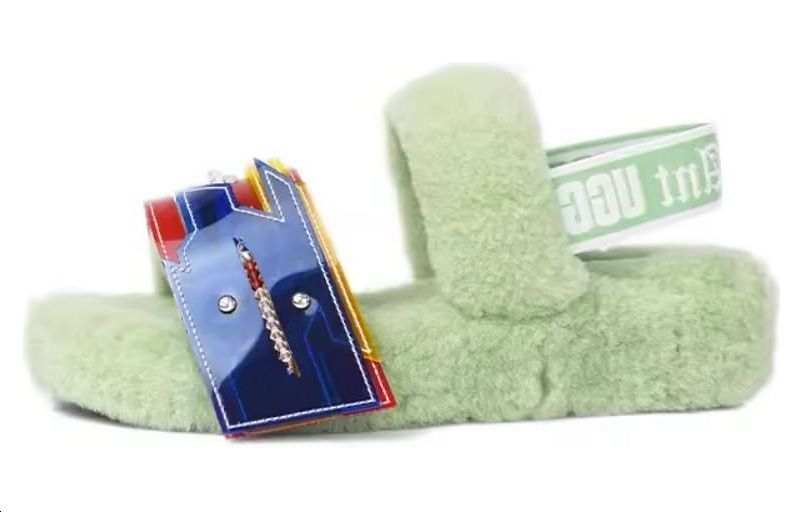 UGG ALIENANT x UGG Shearling Stylish Sandal Women's Green