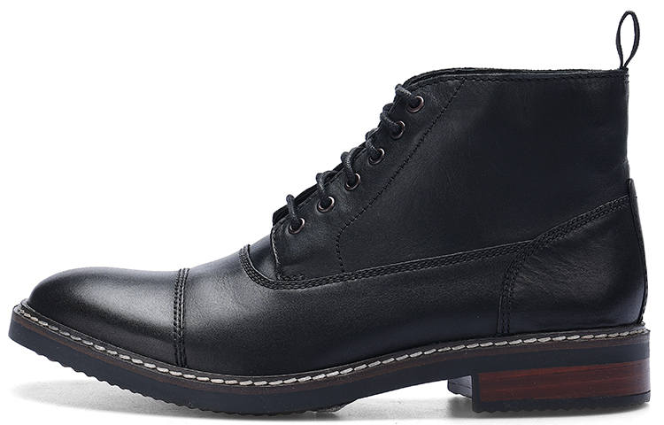 Clarks Top Grain Cow Leather Thermal Waterproof Abrasion Resistant Ankle Length Outdoor Boots Men's Black