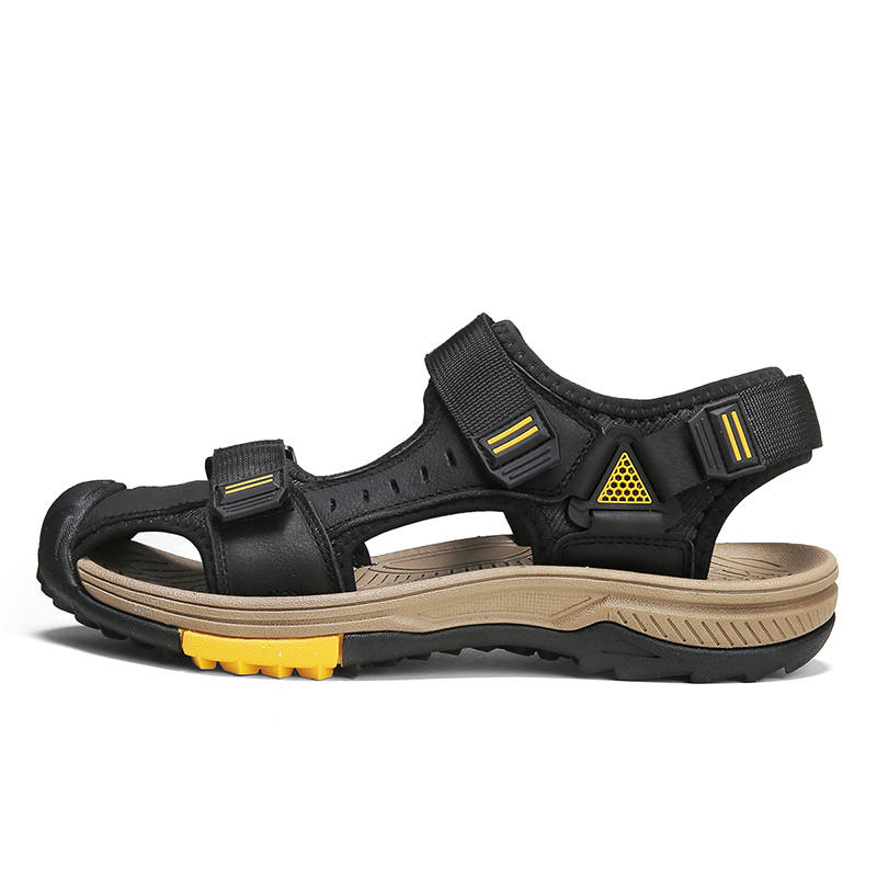 JIGONGYANG Cow Leather Beach Sandals Men's