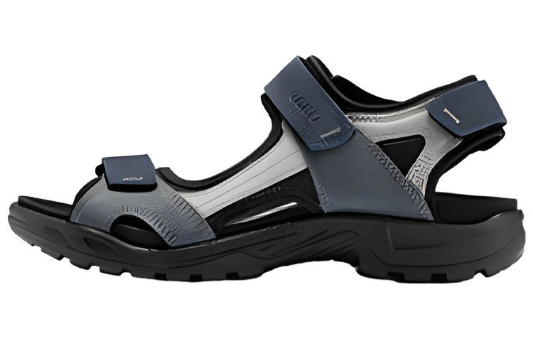 Ecco Ecco Top Grain Cow Leather Sandal Men's Gray Blue Black