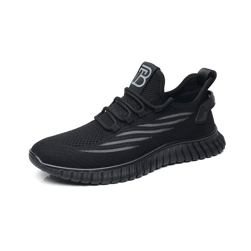 SENJIALUO Fabric Slip Resistant, Abrasion Resistant, Lightweight Low top Casual Shoes Men's Black