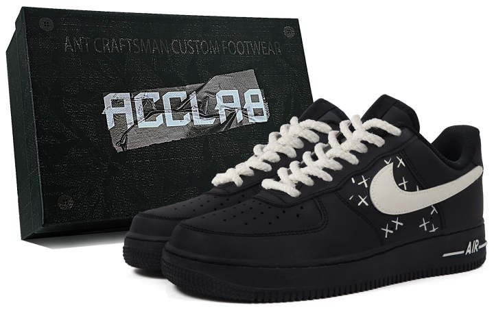 Nike Nike Air Force 1 Abrasion Resistant Low top Skateboard Shoes Unisex Beige Black