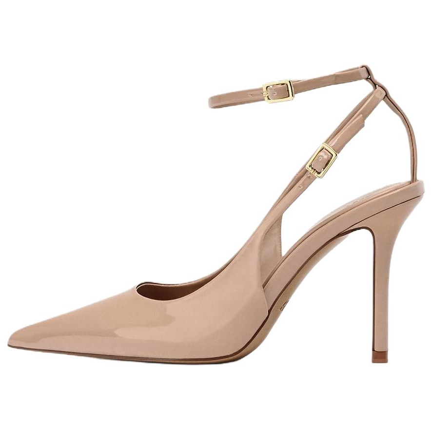 ZARA Slim Heel High Heels 10.5cm Women's Beige