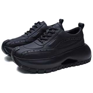 BAILUNHAN Cow Split Leather Height Increasing Low top Chunky Sneakers Men's