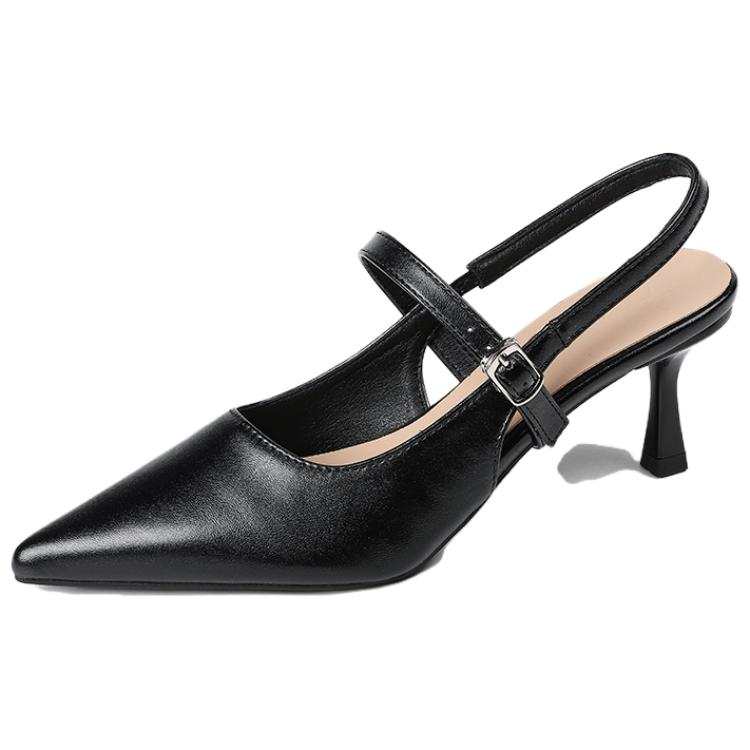 TATAYA Microfiber Leather Slim Heel High Heels Women's Black
