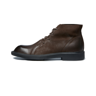Brounvanm Top Grain Cow Leather Ankle Boots 3cm Men's
