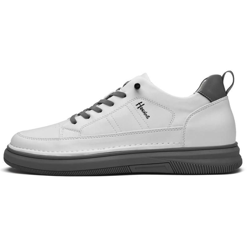 HAOXING Men's Casual Shoes Men's White Gray