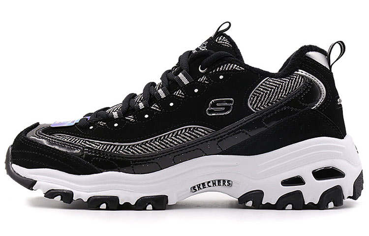 Skechers D Lites Low Top Running Shoes Black/White Women's