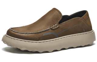 HARSON Men's Casual Shoes Men's Low Top Khaki Green/Brown
