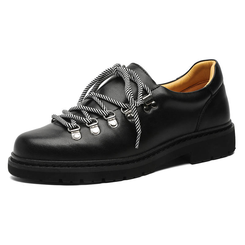 SOBB Microfiber Leather Cushioning Abrasion Resistant Cushioning, Wear Resistant Low top Casual Shoes Men's Black