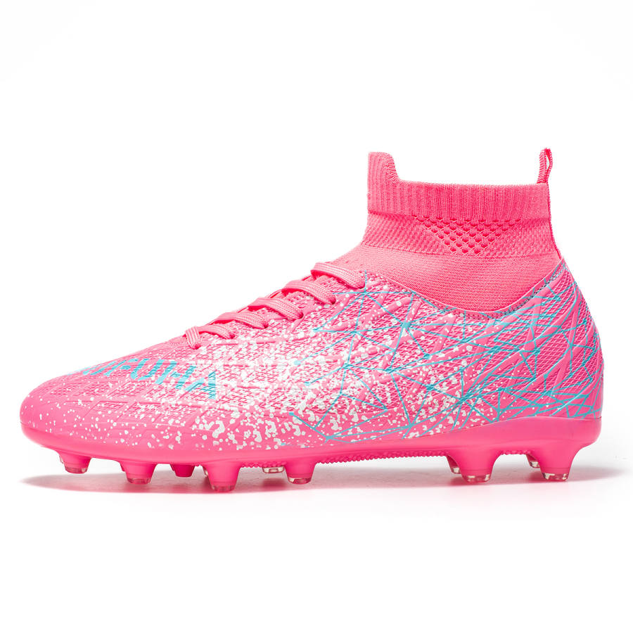 BIANSULONG TF Turf MG Multi Ground Soft Ground, Indoor Soccer Shoes Unisex Blue Pink