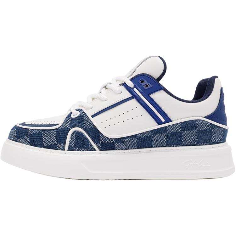 Satchi Cow Leather Cushioning Abrasion Resistant Cushioning, Wear Resistant Low top Skateboard Shoes Men's Royal Blue