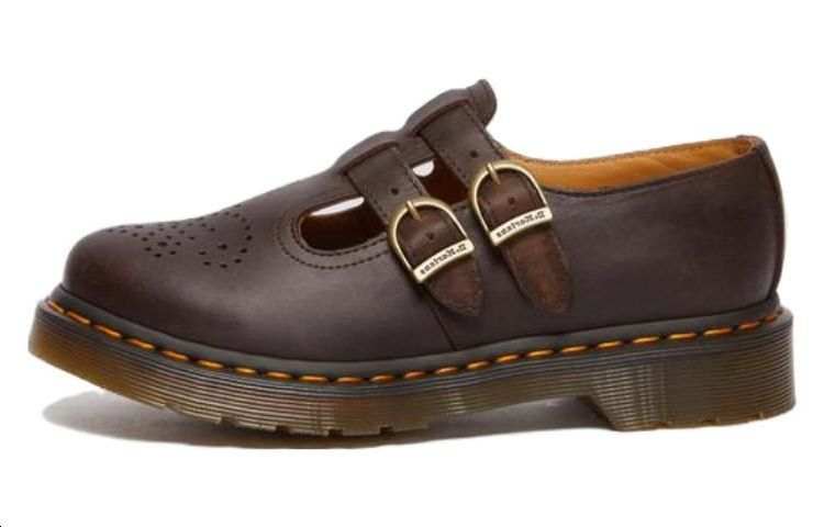 Dr.Martens Dr. Martens 8065 Crazy Horse Leather Mary Jane Shoes 'Dark Brown' Women's