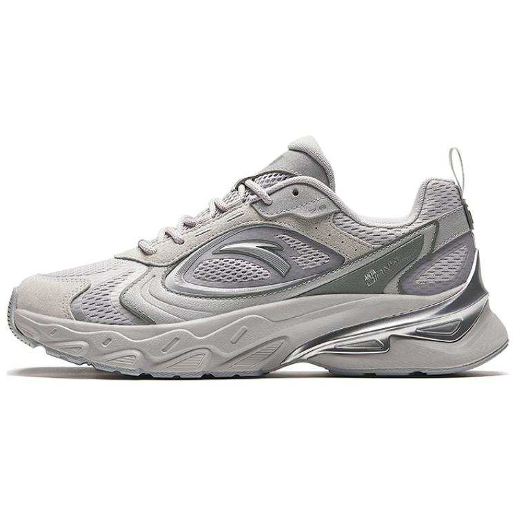 Anta Millennium Comfortable Cushioning Slip Resistant Low top Casual Shoes Men's Gray Silver