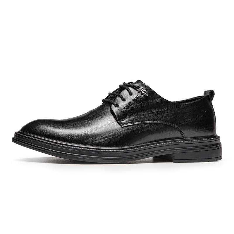 XIMO BULL Cow Leather Dress Shoes Men's Black
