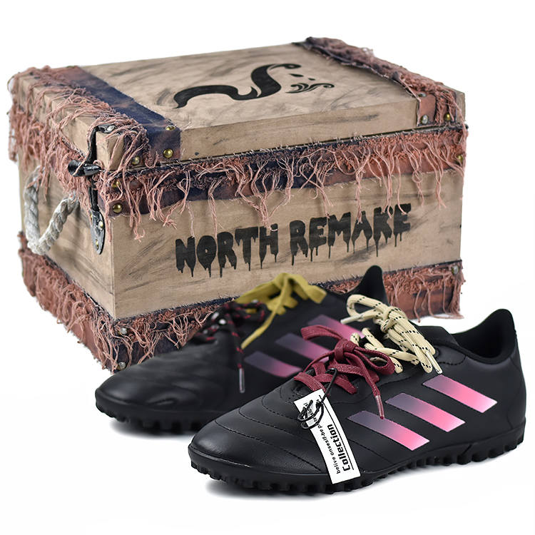 Adidas Adidas GOLETTO 8 TF Turf Abrasion Resistant Soccer Shoes Unisex Black Pink
